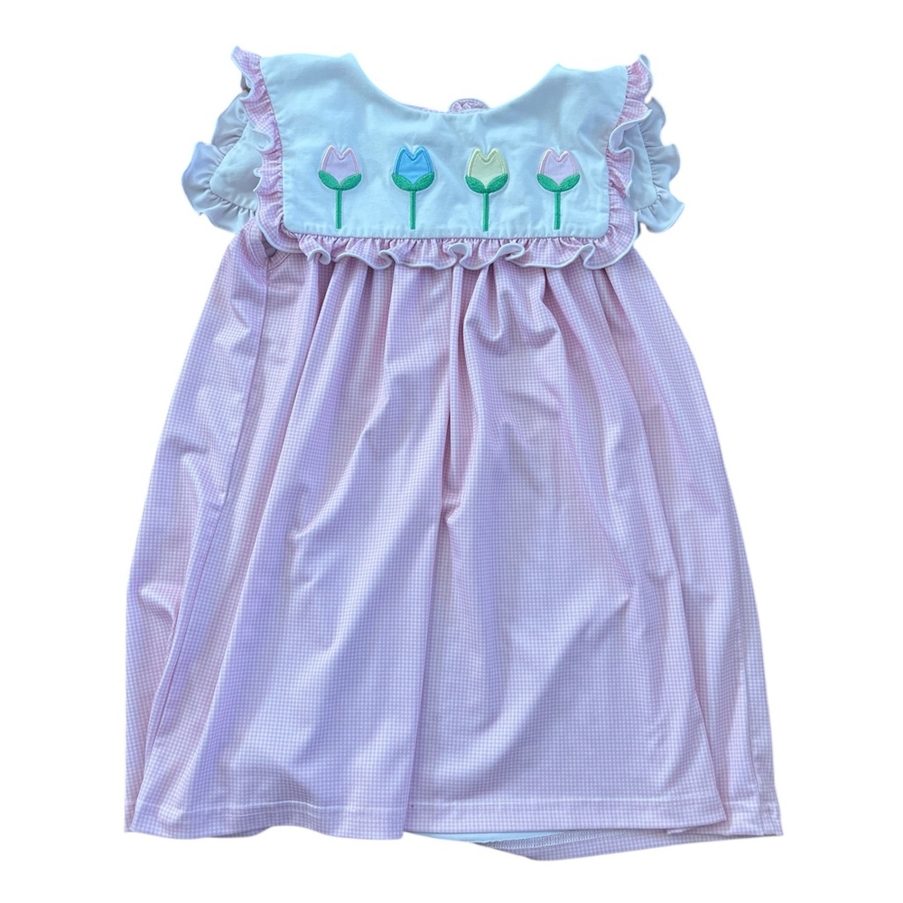 Cecil and Lou size 5 pink dress with collar and tulip detail